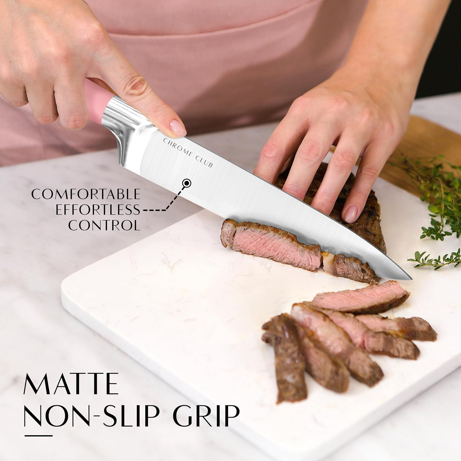 Σετ ροζ μαχαιριών με μπλοκ - Σετ 7 ροζ μαχαιριών κουζίνας με ανθεκτικό διάφανο μπλοκ μαχαιριών και ξύστρα - Ζωντανά ροζ μαχαίρια με ροζ ψαλίδι κουζίνας και μαντηλάκι καθαρισμού