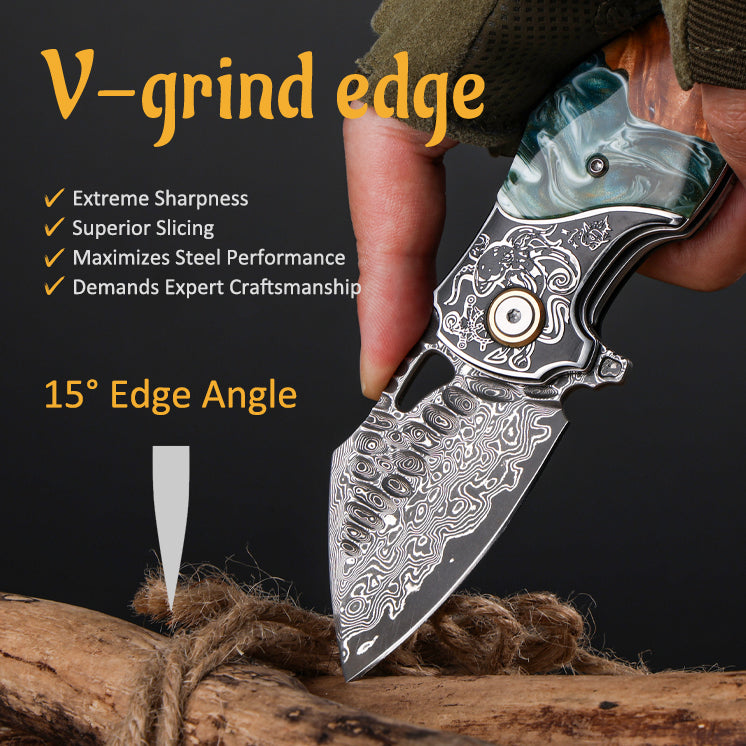 Verdal - The Pocket-Sized Handmade Damascus EDC Folding Knife
