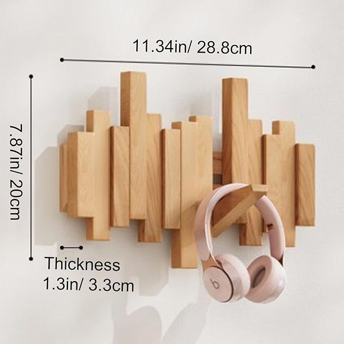 Ξύλινη κρεμάστρα ρούχων τοίχου 🎹Σχεδιασμός σε στυλ πλήκτρων πιάνου