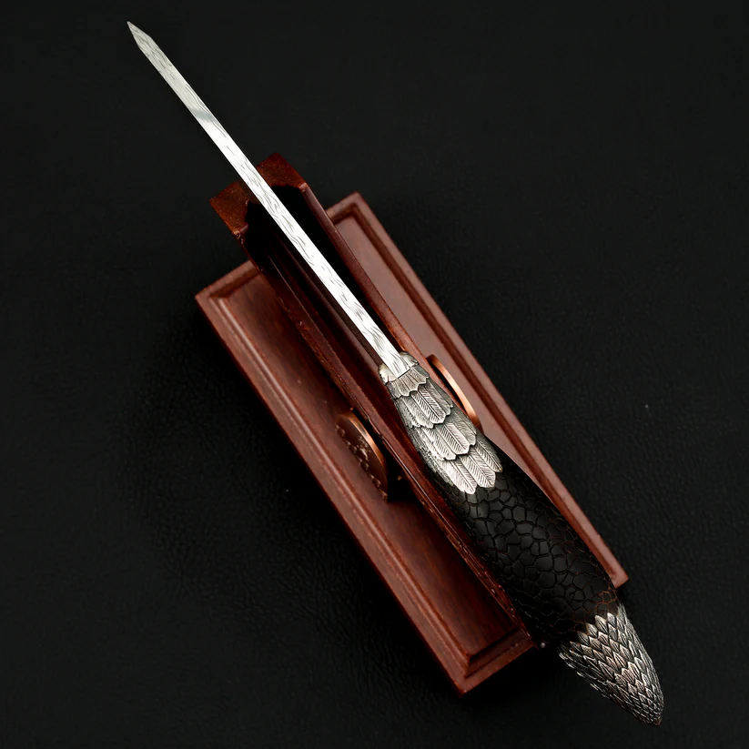 Μαχαίρι Silver Eagle Damascus από ατσάλι με σταθερή λεπίδα