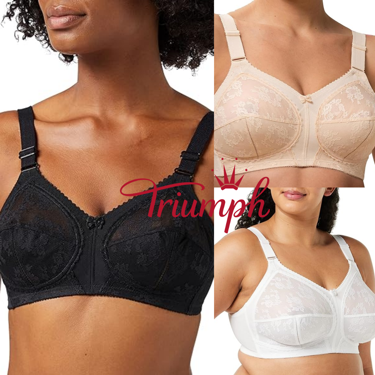 Triumph -3 τμχ🔥Γυναικείο καθημερινό δαντελένιο σουτιέν [75A-110E]