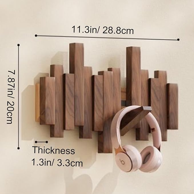 Ξύλινη κρεμάστρα ρούχων τοίχου 🎹Σχεδιασμός σε στυλ πλήκτρων πιάνου