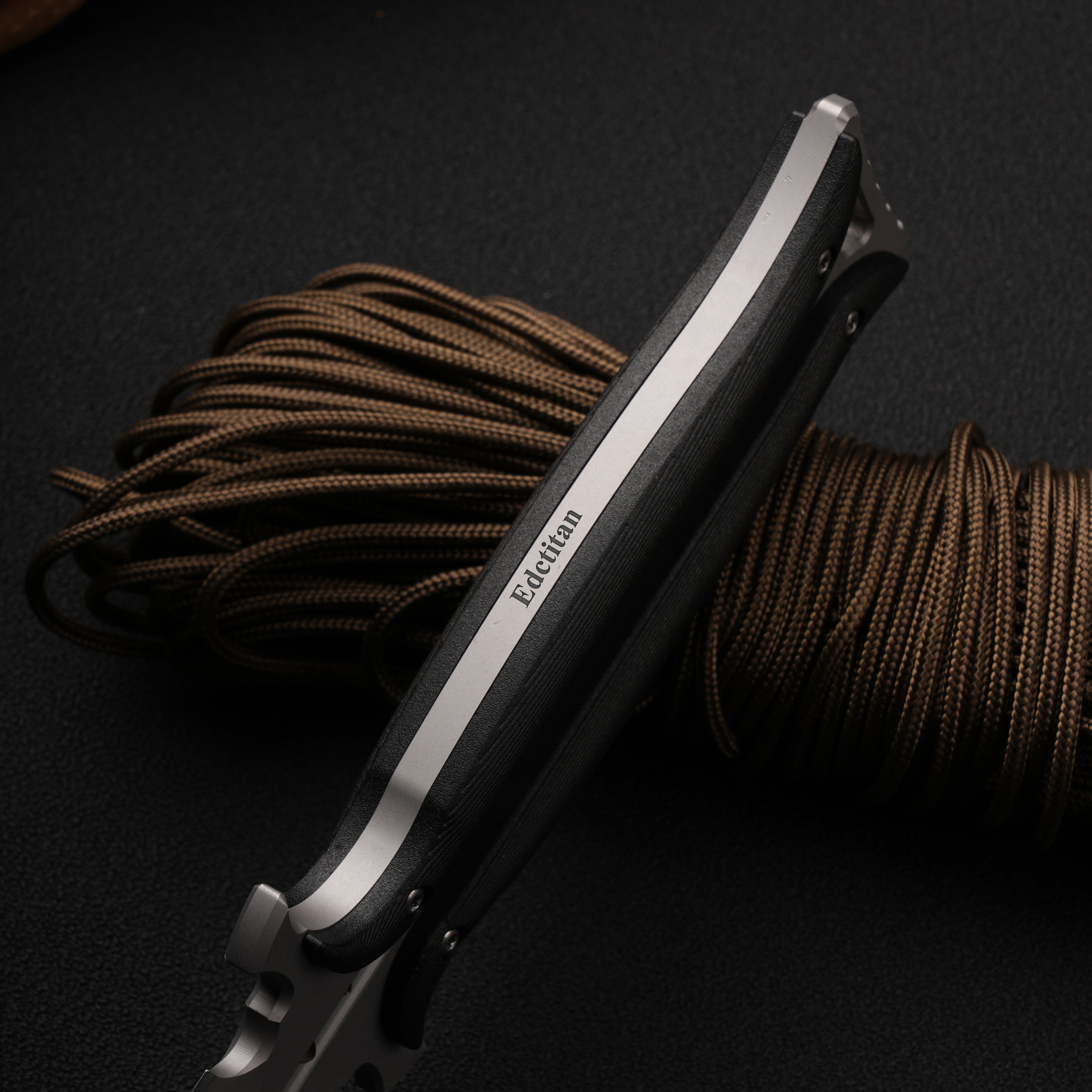 Forged Dawn:Unique Design Integral 4Cr13 Steel EDC Knife with K-Sheath