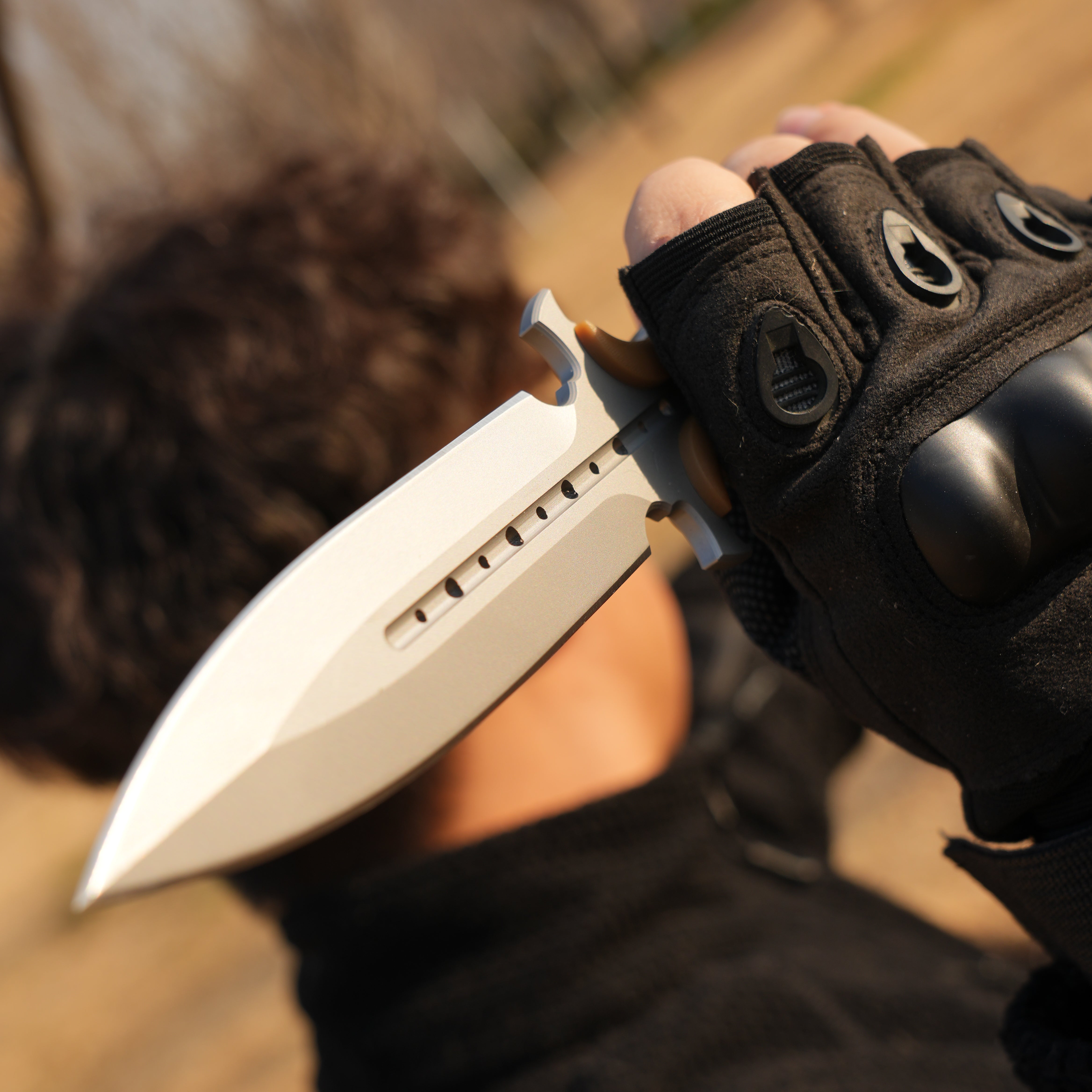 Forged Dawn:Unique Design Integral 4Cr13 Steel EDC Knife with K-Sheath