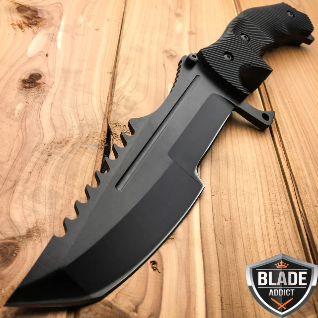 11" CSGO Huntsman Μαύρη Σταθερή Λεπίδα
