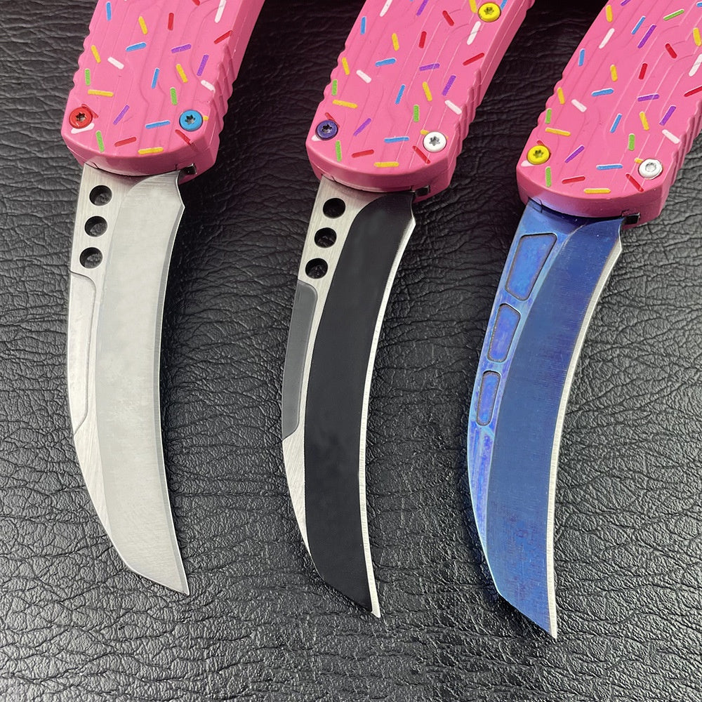 Επικάλυψη από ίνες άνθρακα για υπαίθρια κατασκήνωση OTF με τακτική λαβή EDC, πτυσσόμενο μαχαίρι