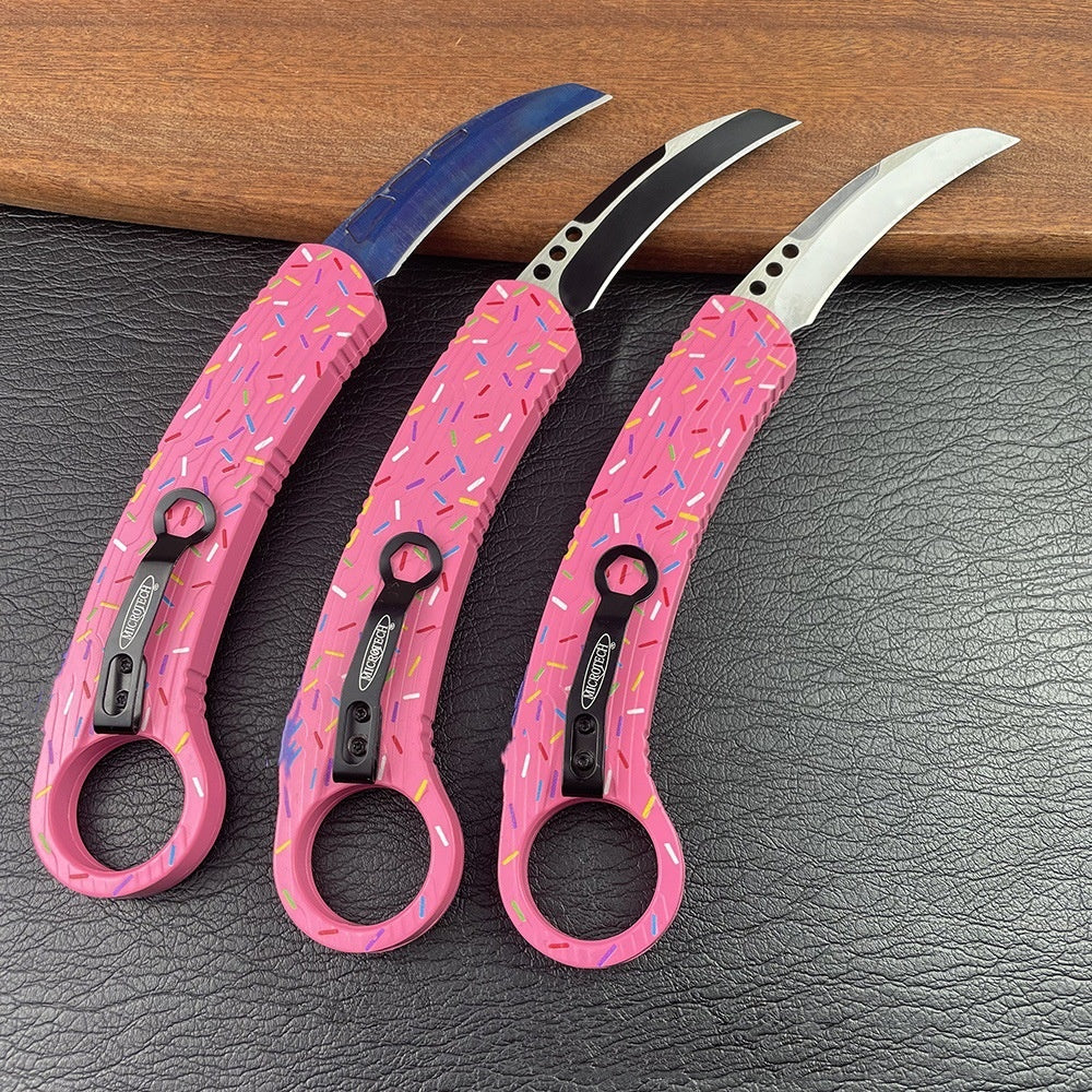 Επικάλυψη από ίνες άνθρακα για υπαίθρια κατασκήνωση OTF με τακτική λαβή EDC, πτυσσόμενο μαχαίρι