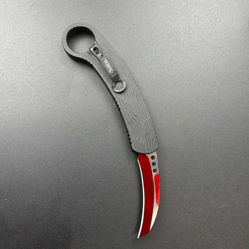 Επικάλυψη από ίνες άνθρακα για υπαίθρια κατασκήνωση OTF με τακτική λαβή EDC, πτυσσόμενο μαχαίρι