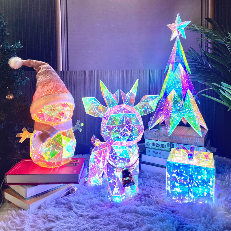 lusailstore - LED Deer Light Snowman Christmas Tree Gift Box