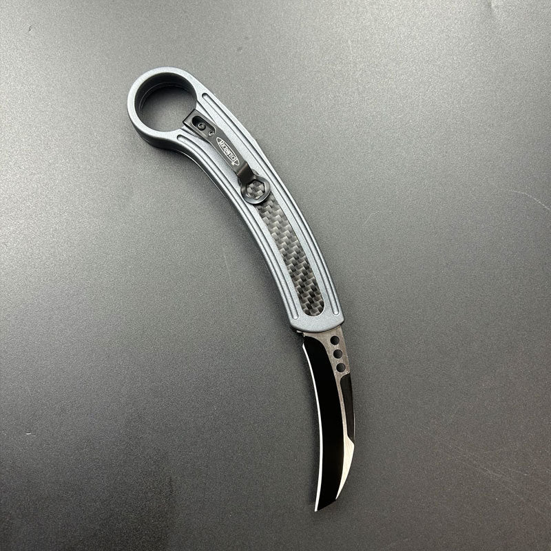 Επικάλυψη από ίνες άνθρακα για υπαίθρια κατασκήνωση OTF με τακτική λαβή EDC, πτυσσόμενο μαχαίρι