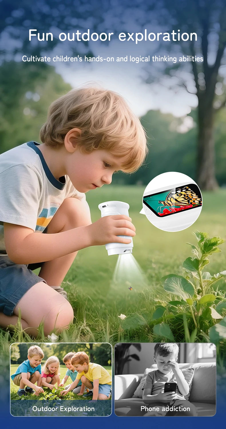 Επαναφορτιζόμενο μίνι ψηφιακό μικροσκόπιο τσέπης με οθόνη 2,0" - 1000X