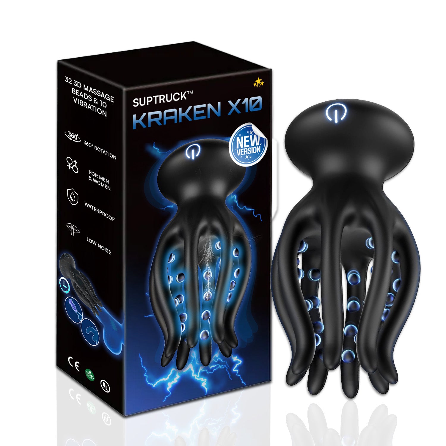 💥 Όριο 2026: 75% ️ΕΚΠΤΩΣΗ 💦 Δονητής KRAKEN Suptruck™ X10 Unisex 360°📱 32 χάντρες μασάζ & 10 λειτουργίες
