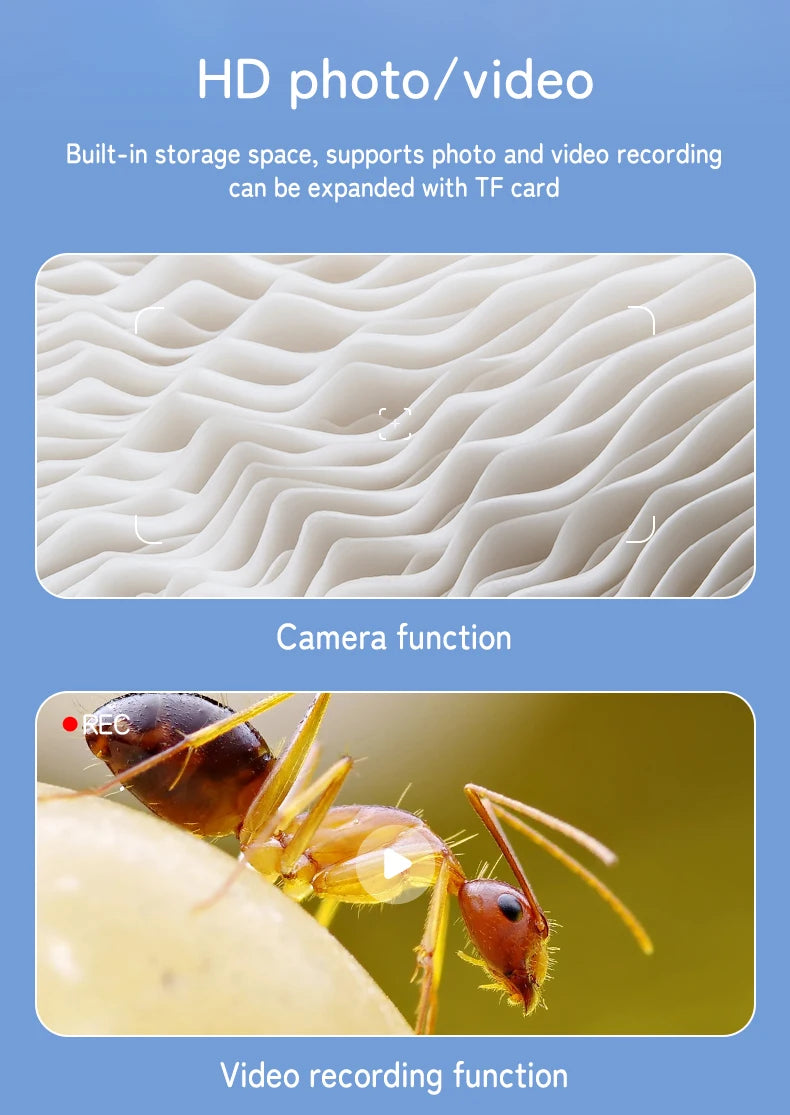 Επαναφορτιζόμενο μίνι ψηφιακό μικροσκόπιο τσέπης με οθόνη 2,0" - 1000X