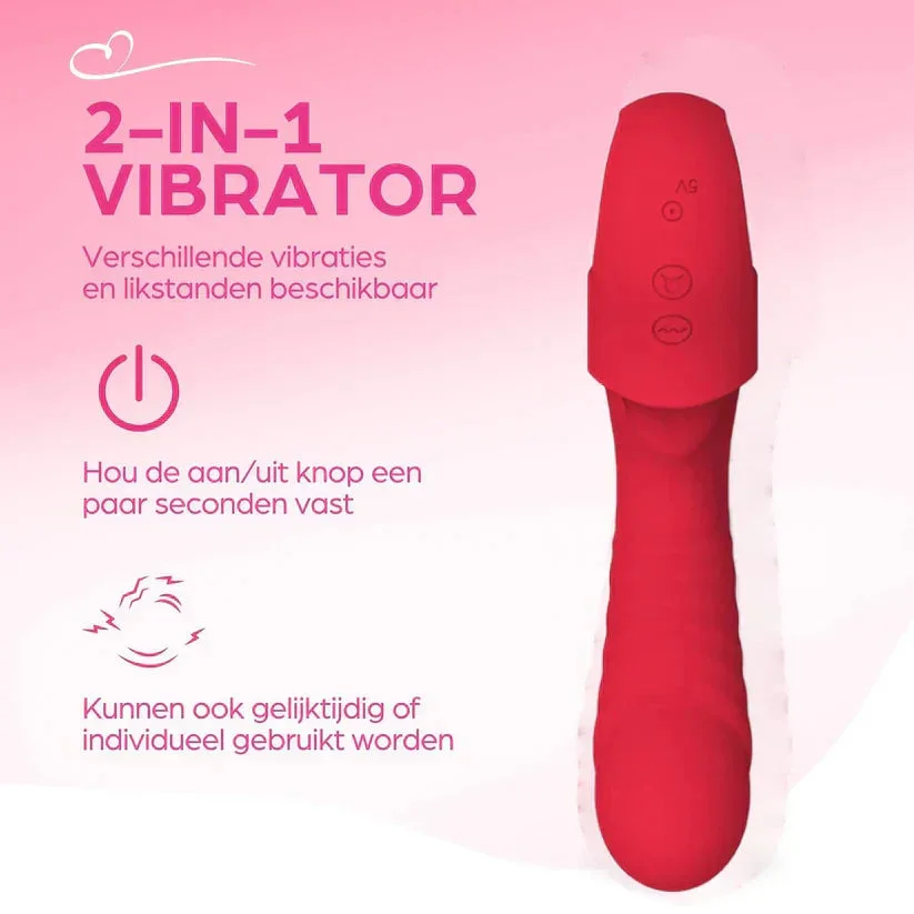 💥Ο απόλυτος δονητής 2 σε 1 για ώθηση και φιλιά – Απελευθερώστε την ευχαρίστηση και την ικανοποίηση