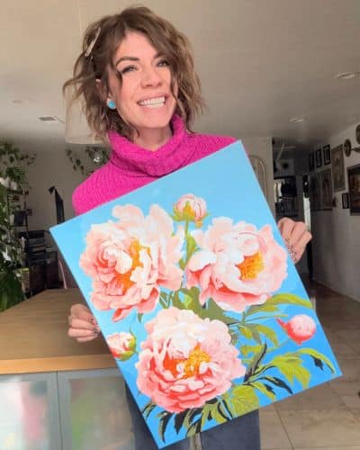 Creative modern art paint by numbers finished piece by therapeutic painter