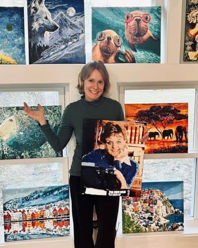 Impressive cityscape paint by numbers painting completed at home