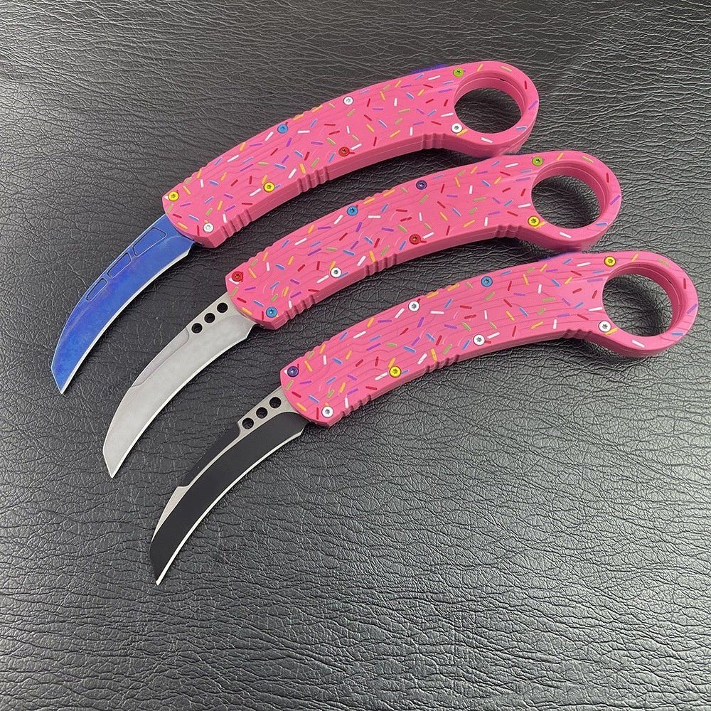 Επικάλυψη από ίνες άνθρακα για υπαίθρια κατασκήνωση OTF με τακτική λαβή EDC, πτυσσόμενο μαχαίρι