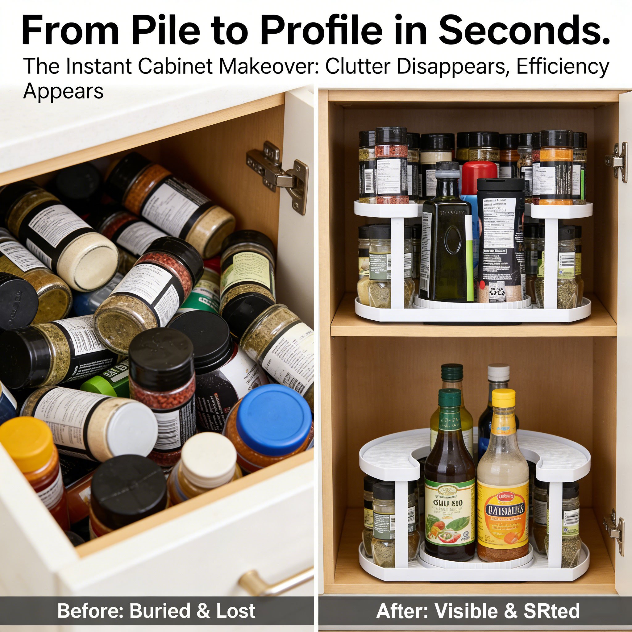 🔄 Dual Spin Lazy Susan Organizer🧂