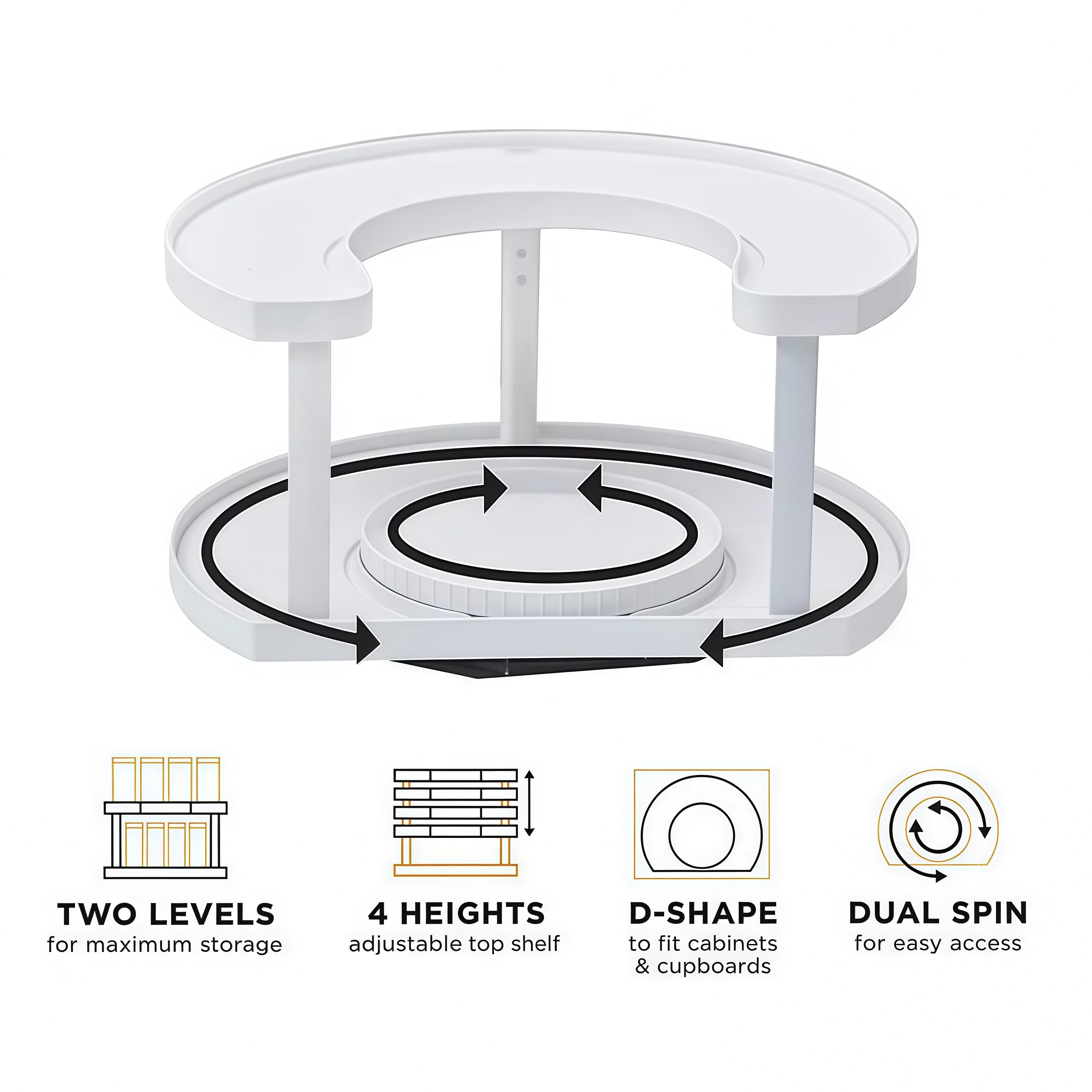 🔄 Dual Spin Lazy Susan Organizer🧂