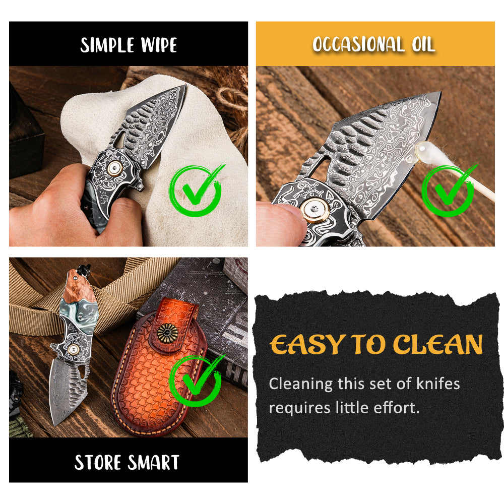 Verdal - The Pocket-Sized Handmade Damascus EDC Folding Knife