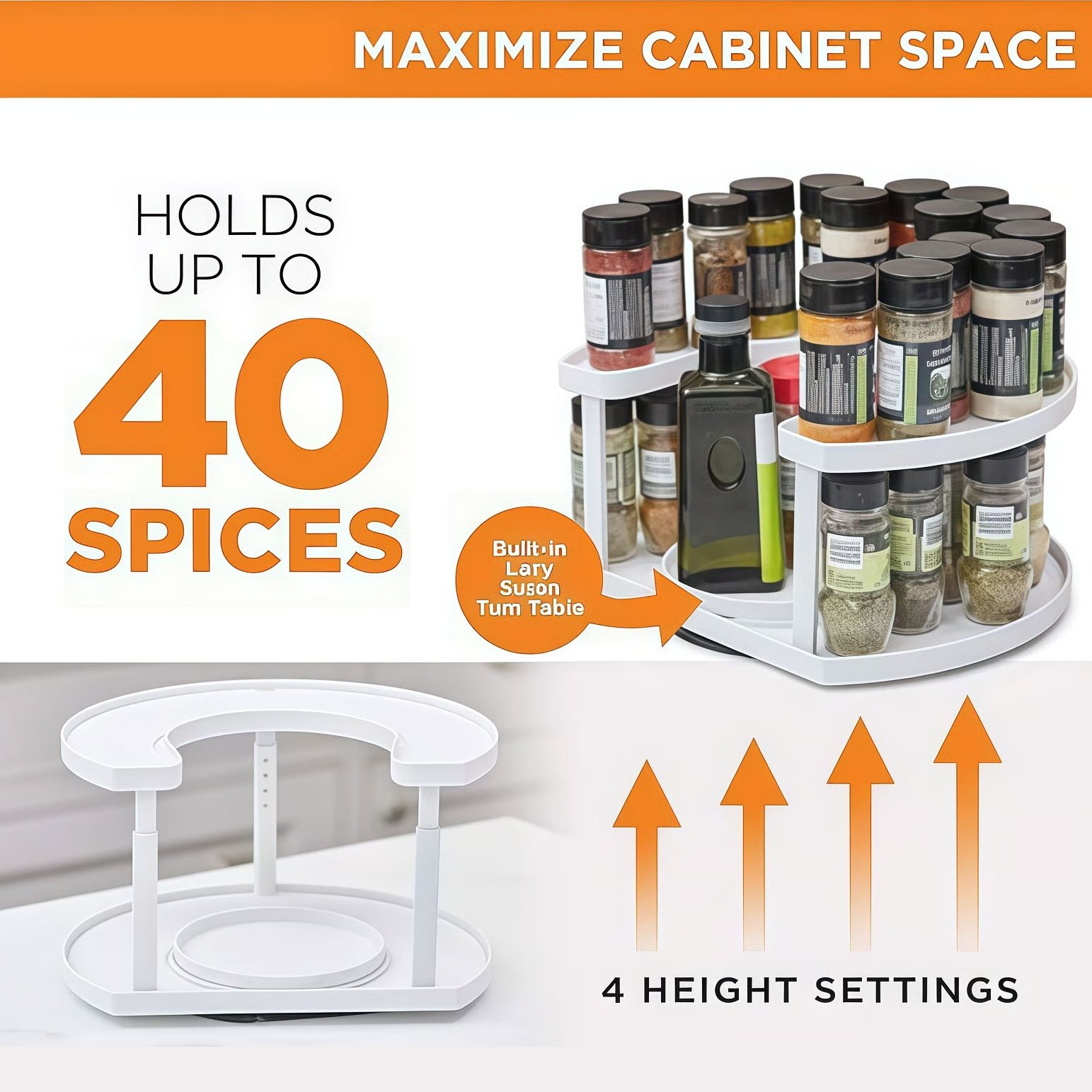 🔄 Dual Spin Lazy Susan Organizer🧂