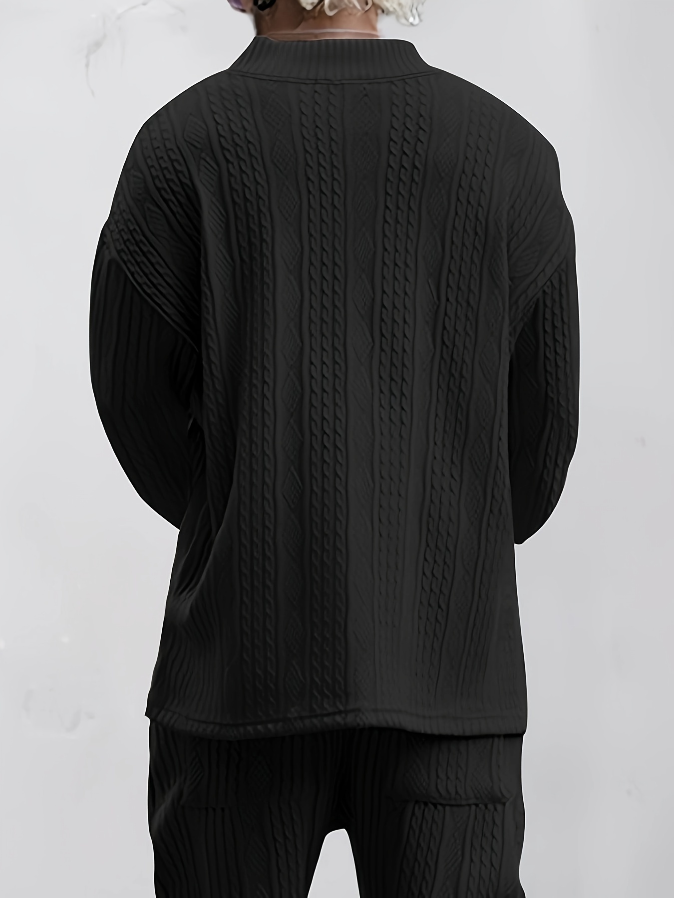 Πουλόβερ με πλεκτό καλώδιο από βαμβάκι, άνετο ζεστό ελαφρώς τεντωμένο πουλόβερ V για άνδρες, φθινόπωρο χειμώνα