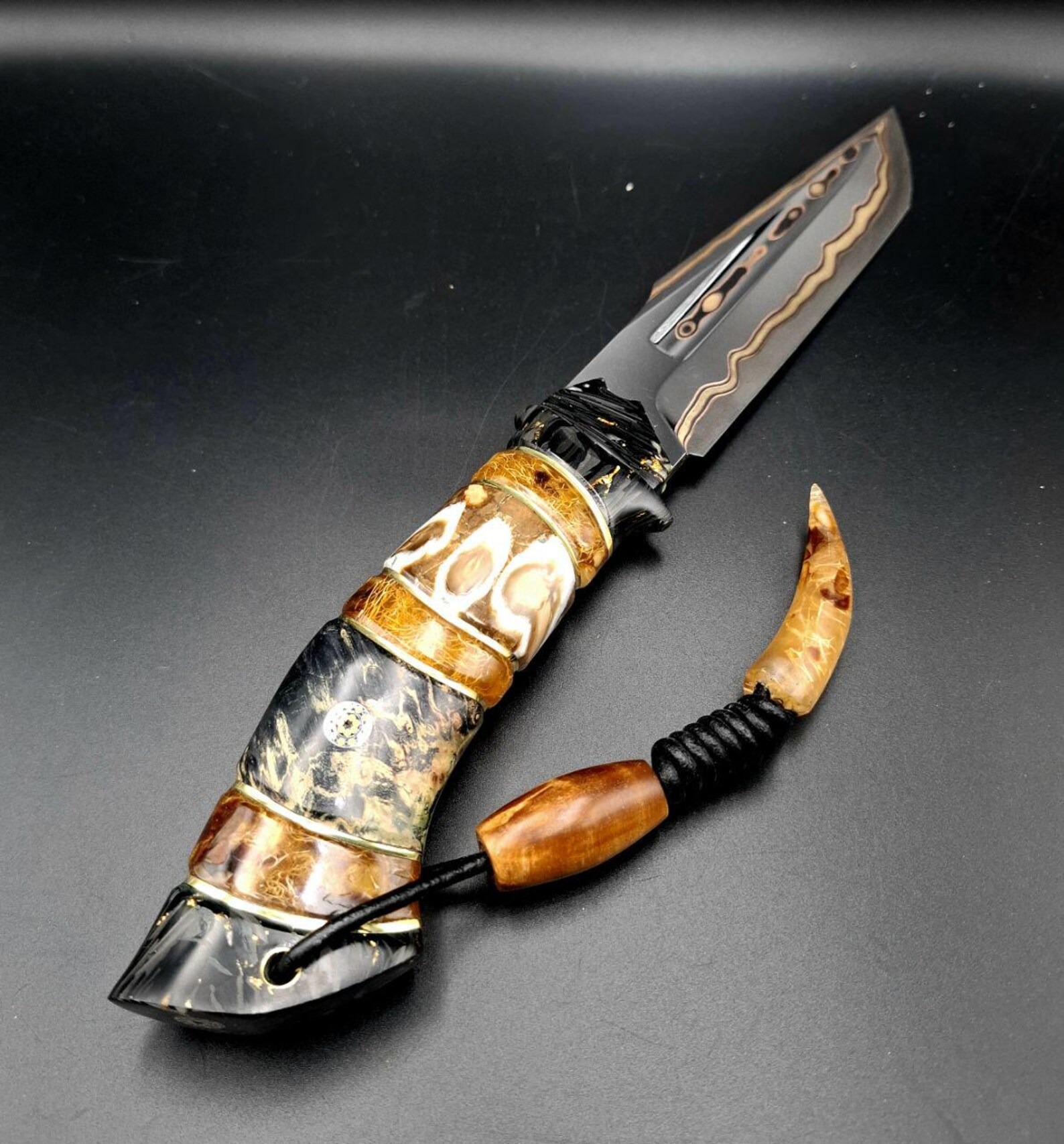 Χειροποίητο ατσάλινο μαχαίρι K390 - Πολυτελές συλλεκτικό κομμάτι "Black Scorpion 3"