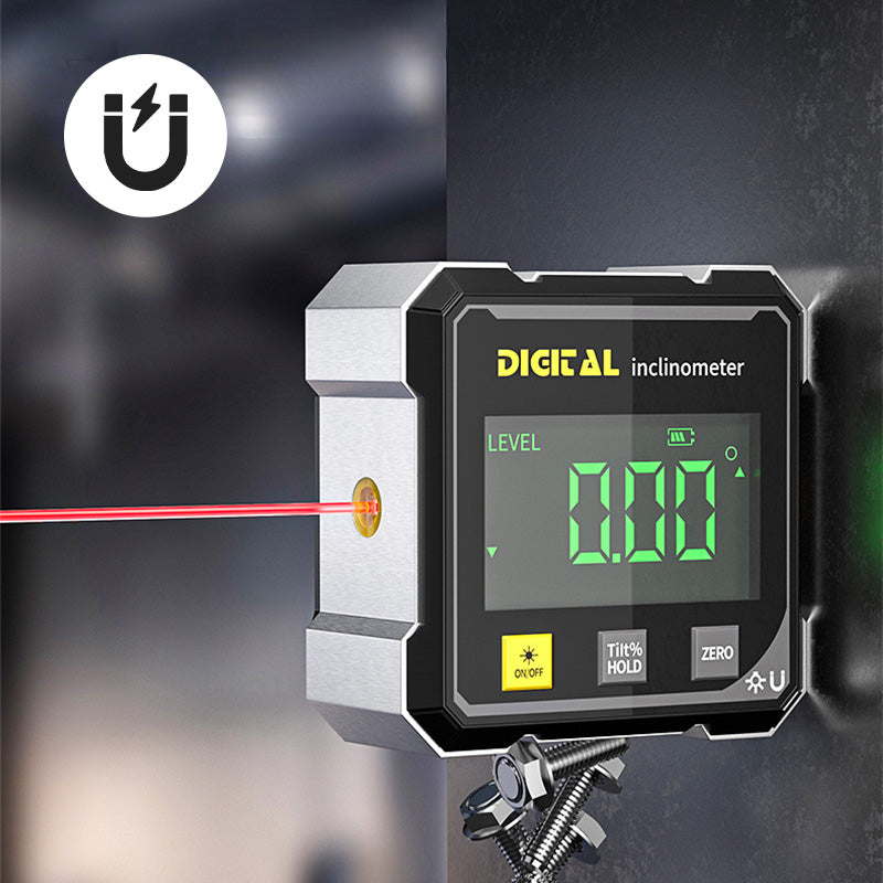 🔧 Μαγνητικός ψηφιακός ανιχνευτής γωνίας 4 πλευρών με λέιζερ💥