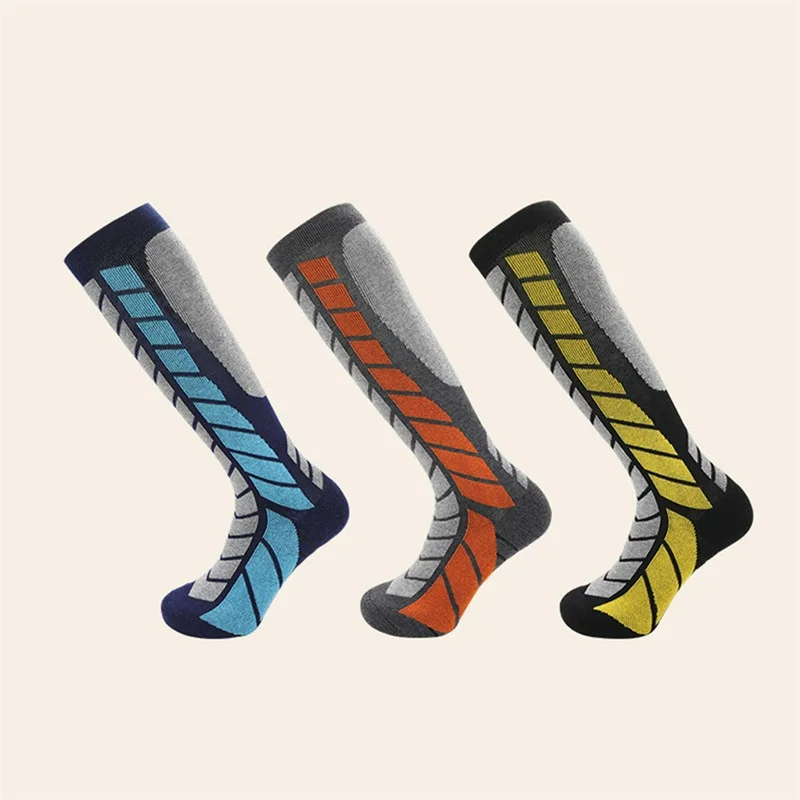 Men'S And Women'S Skiing Socks Wool Thick Warm Fashionable Knee Length Outdoor Skiing Warm Snow Socks