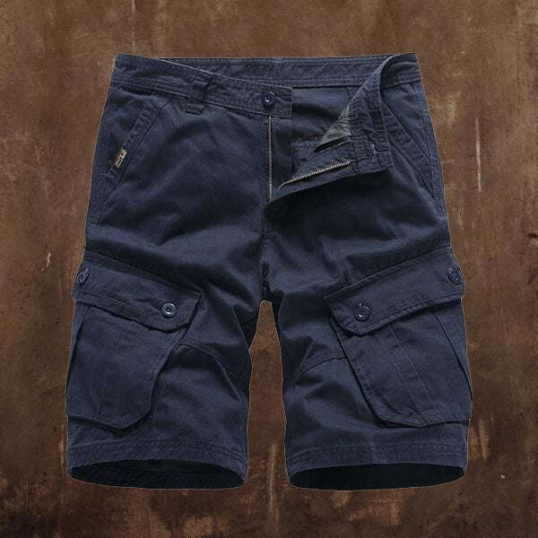 Outdoor Multi-pocket Loose Solid Color Men's Shorts