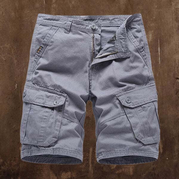 Outdoor Multi-pocket Loose Solid Color Men's Shorts