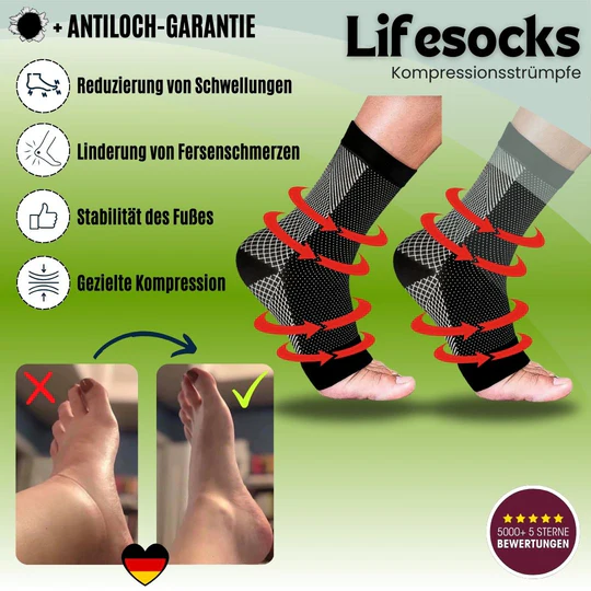 Lifesocks™ - șosete de compresie ortopedice pentru picioare obosite și dureroase