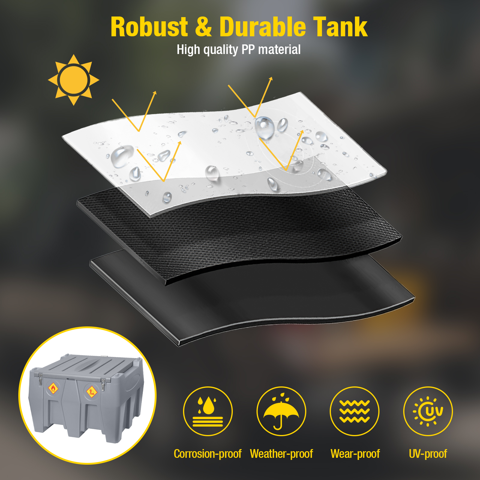 Diesel Transfer Tank 116 Gallon, Grey