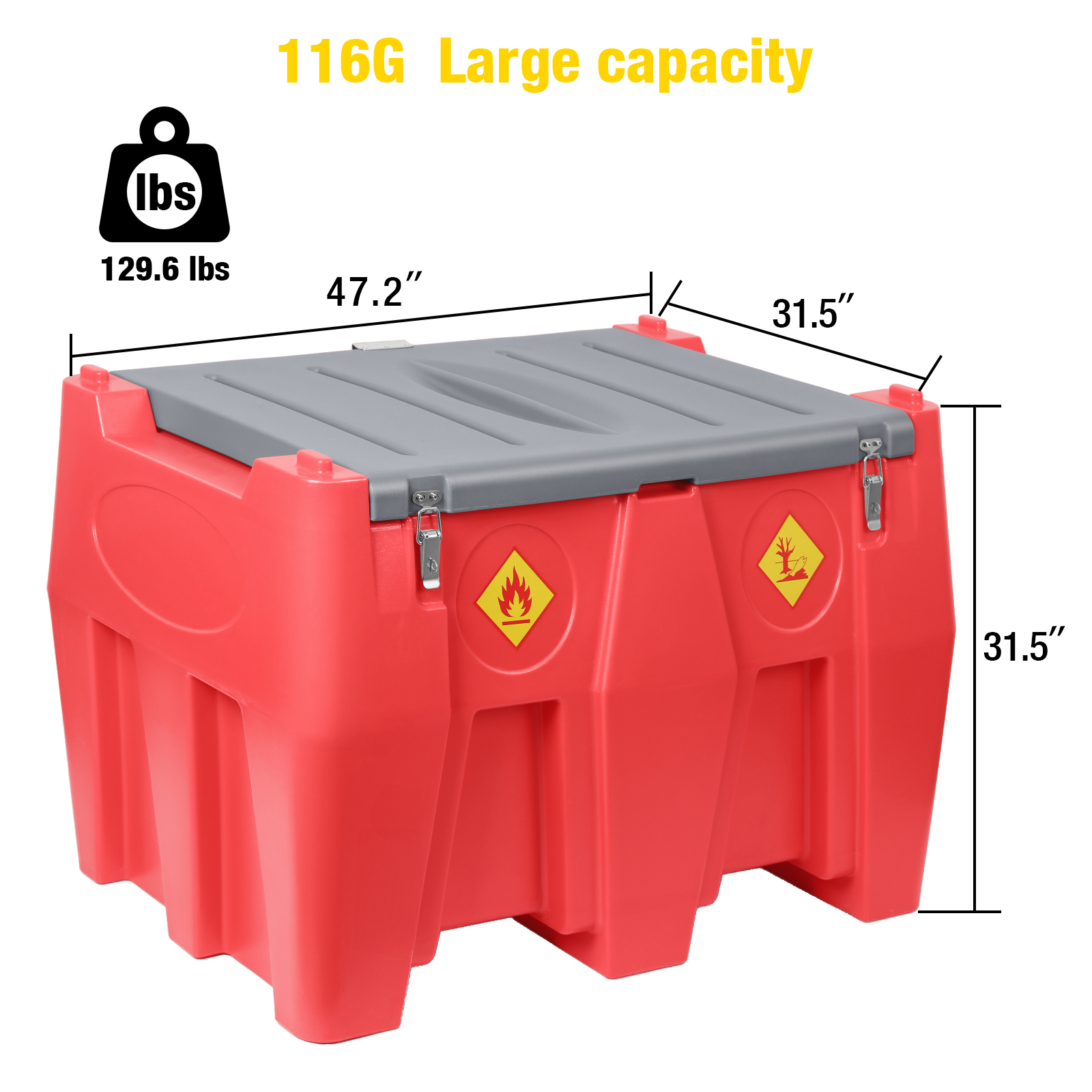 Diesel Transfer Tank 116 Gallon, Red