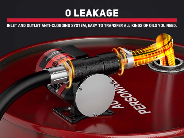 BreAro fuel transfer pump with anti-clogging inlet and outlet system, ensuring no leakage and easy transfer of various oils with secure and efficient operation.