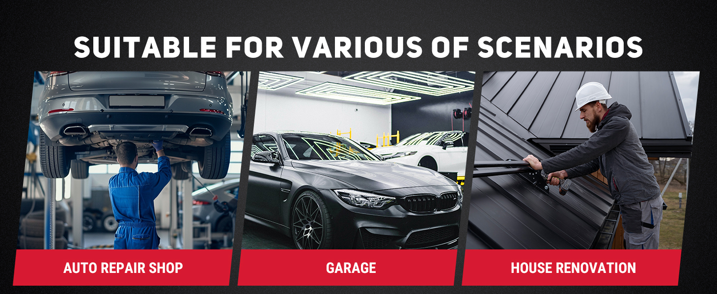 BreAro air reel suitable for various scenarios: auto repair shops, garages, and house renovations. Reliable and versatile design for professional and personal use in multiple environments.