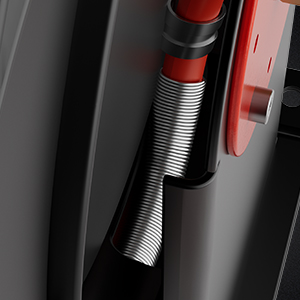 Close-up of the BreAro air reel's hose protection spring, designed to prevent kinking and ensure smooth operation. Durable construction extends the hose's lifespan for professional and heavy-duty use.