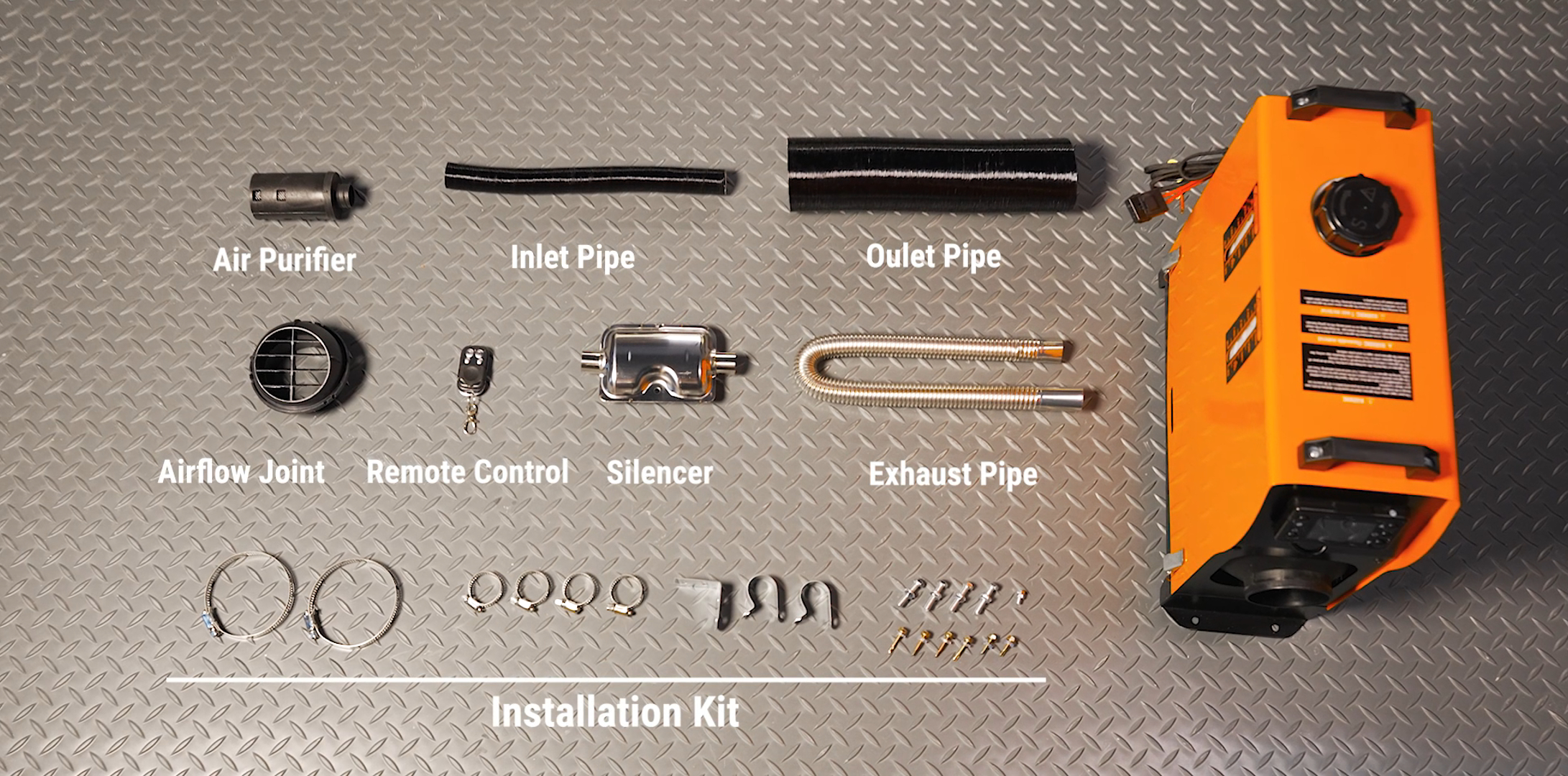 BreAro diesel heater installed in garage