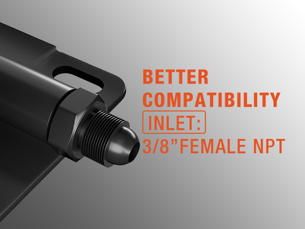 Close-up view of Brearo pressure washer hose reel inlet with 3/8" female NPT thread, designed for easy connection and wide compatibility with high-pressure water systems.