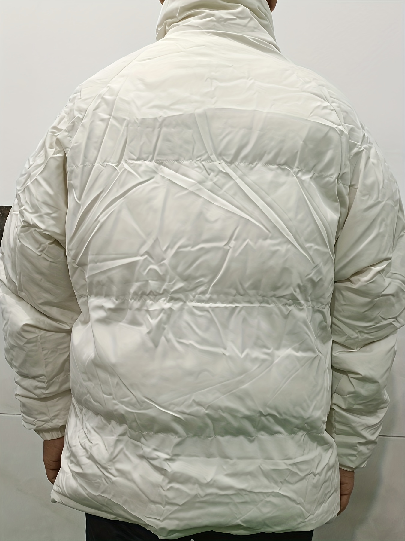 mens warm fleece jacket casual stand collar jacket coat for fall winter details 2