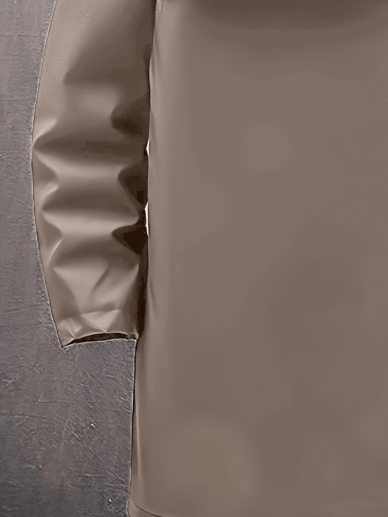 mens warm fleece long windbreaker jacket casual hooded overcoat details 3