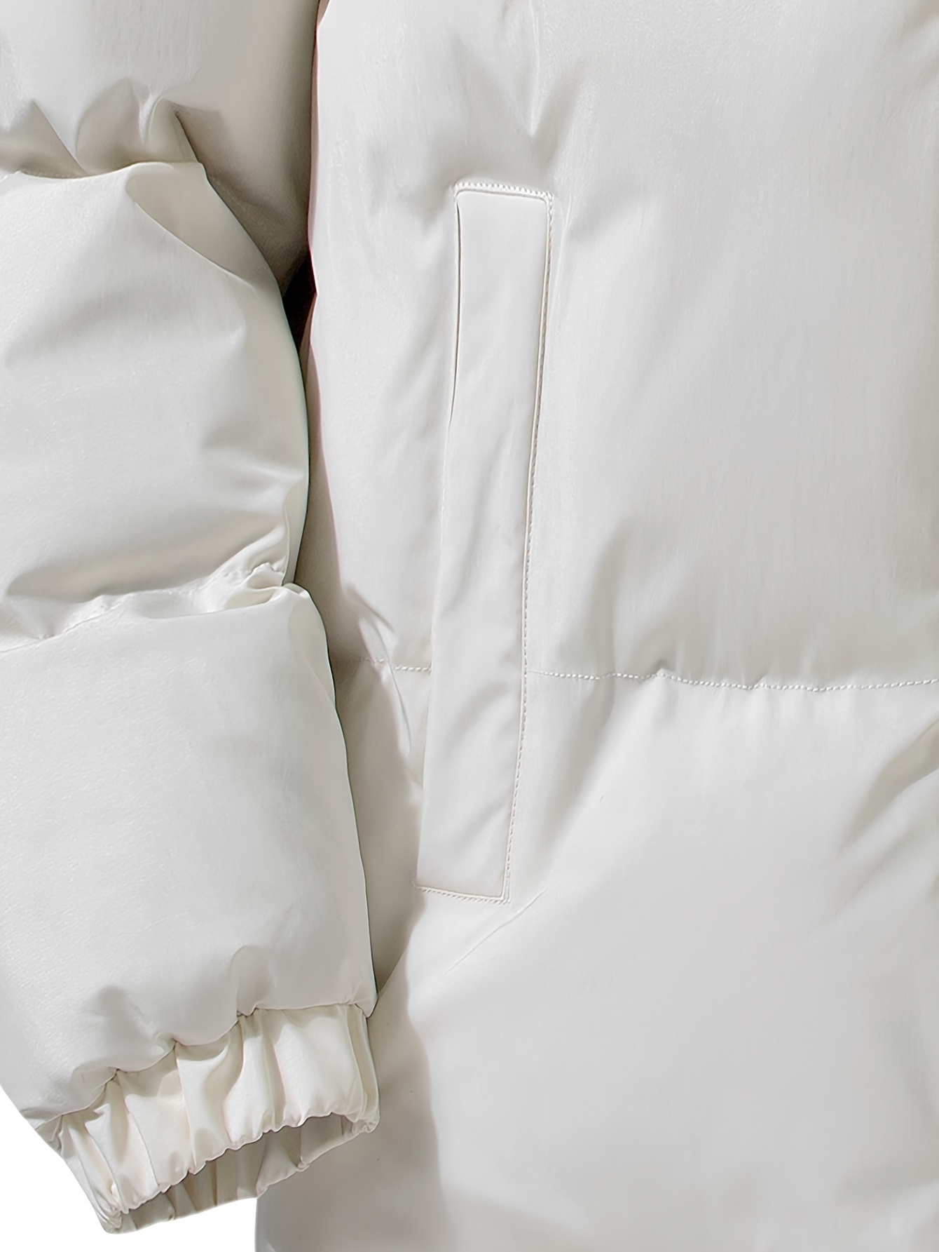 Men s Casual Thickened Thermal Zipper Fleece Lined Cotton-padded Jacket, Warm Long Sleeve Stand Collar Windproof Padded Outwear For Winter details 9