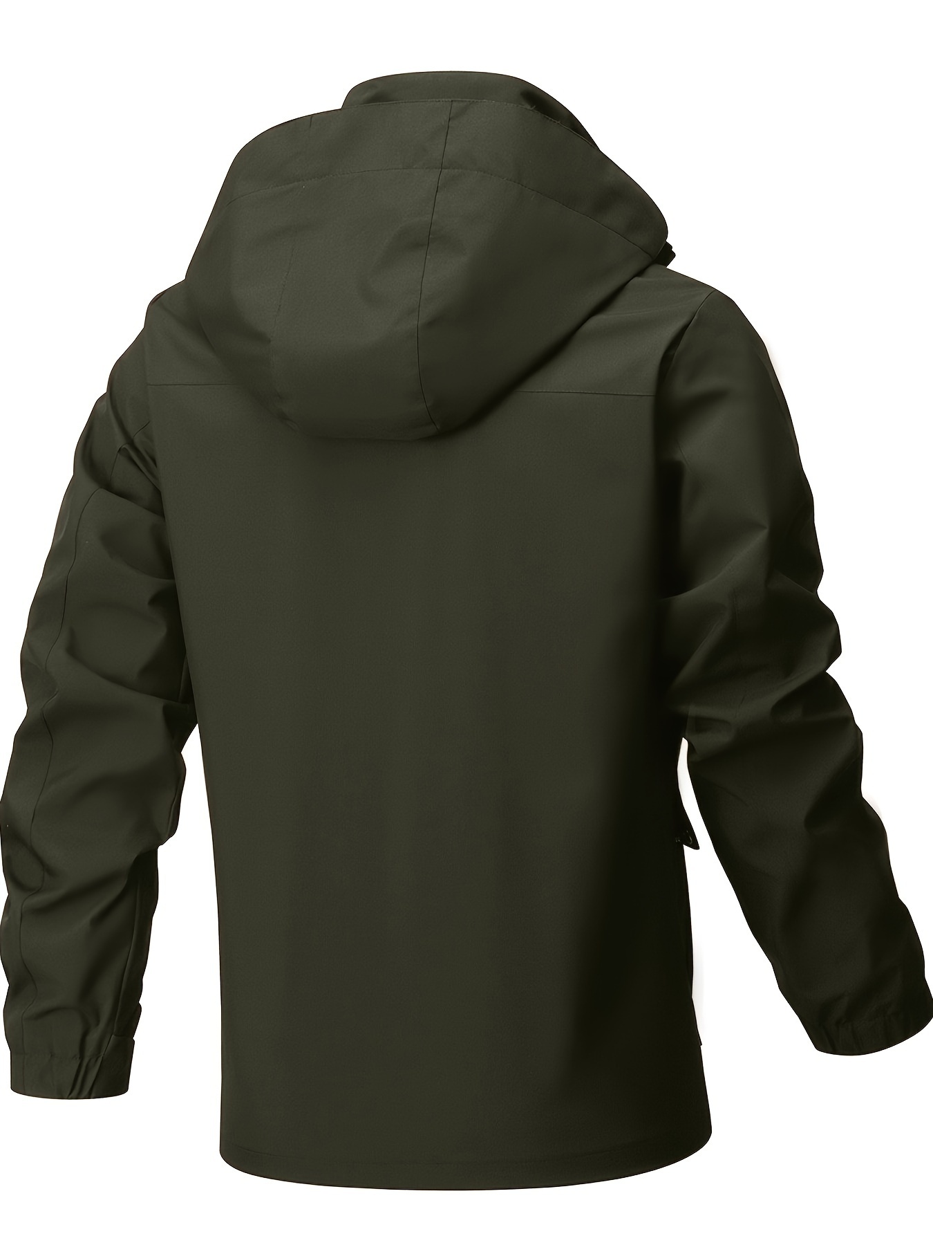 multi pocket windbreaker hooded jacket mens casual zip up jacket coat for outdoor activities details 6