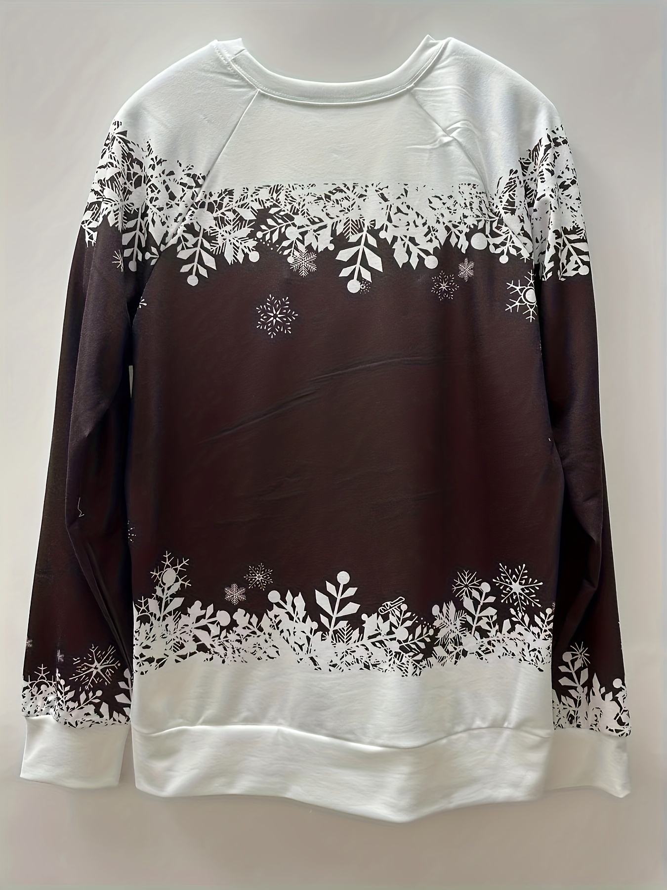 christmas snowman print sweatshirt casual long sleeve crew neck sweatshirt womens clothing details 1