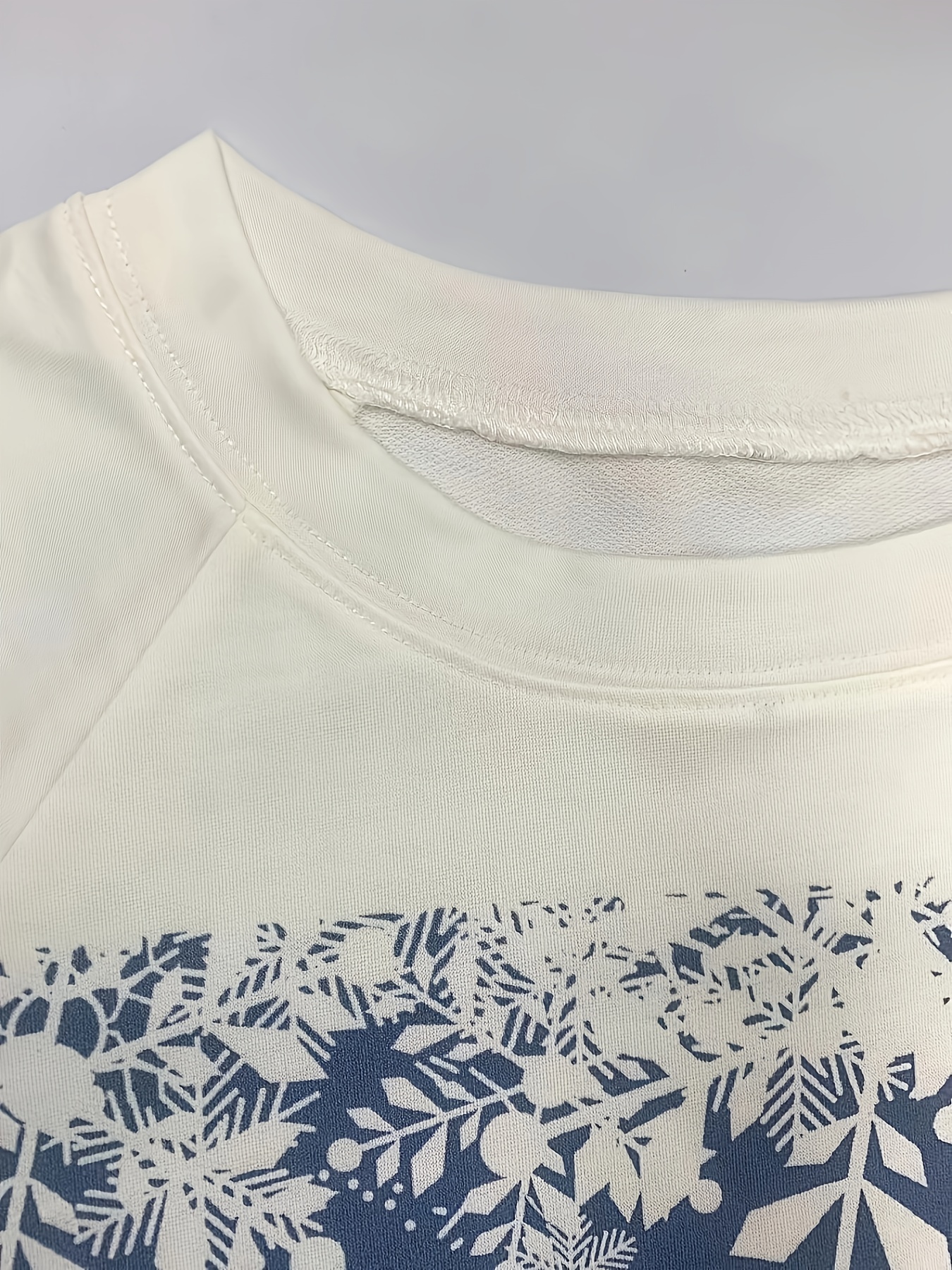 christmas snowman print sweatshirt casual long sleeve crew neck sweatshirt womens clothing details 35