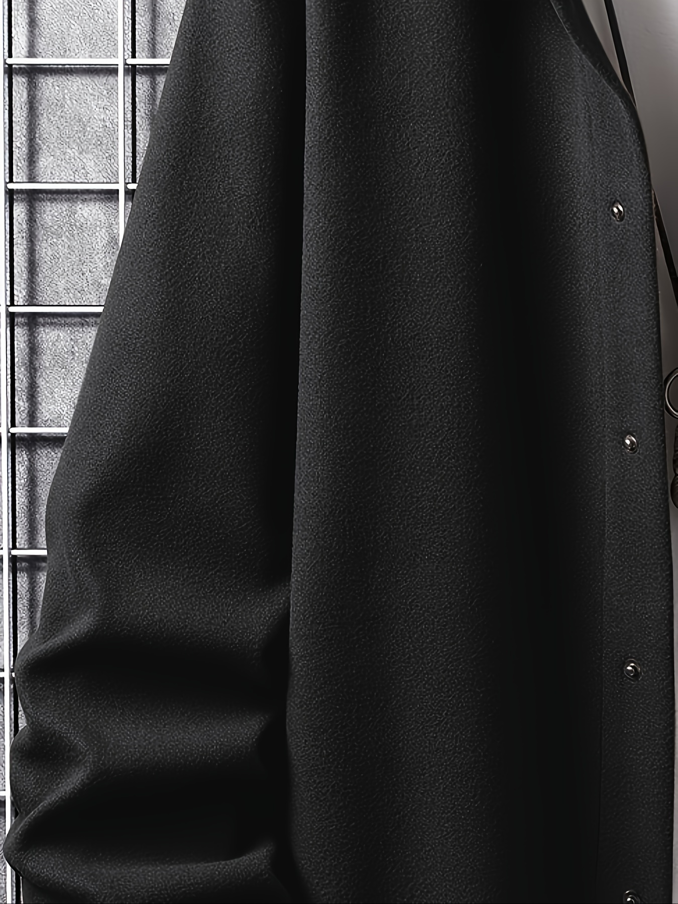 Men s Casual Button Up Chest Pocket Lapel Coat details 4