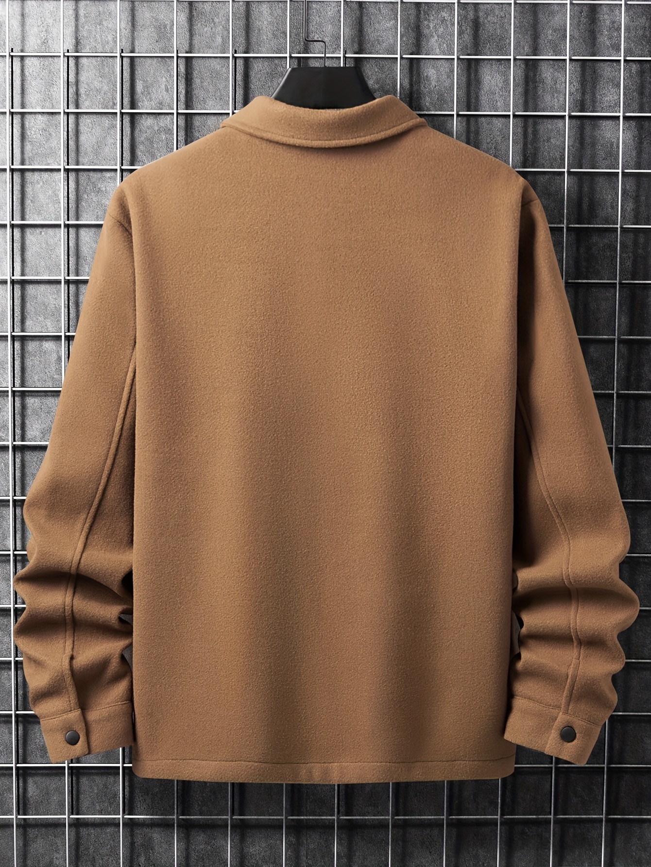 Men s Casual Button Up Chest Pocket Lapel Coat details 11