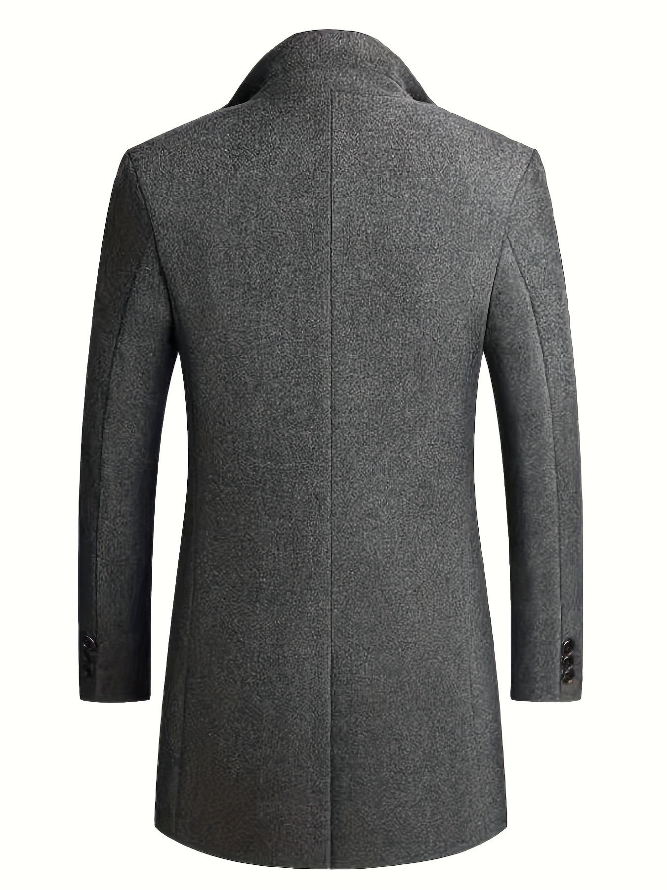 Men s Trendy Padded Retro Solid Long Sleeve Coat Windbreaker Lapel Long Overcoat For Autumn Winter details 1