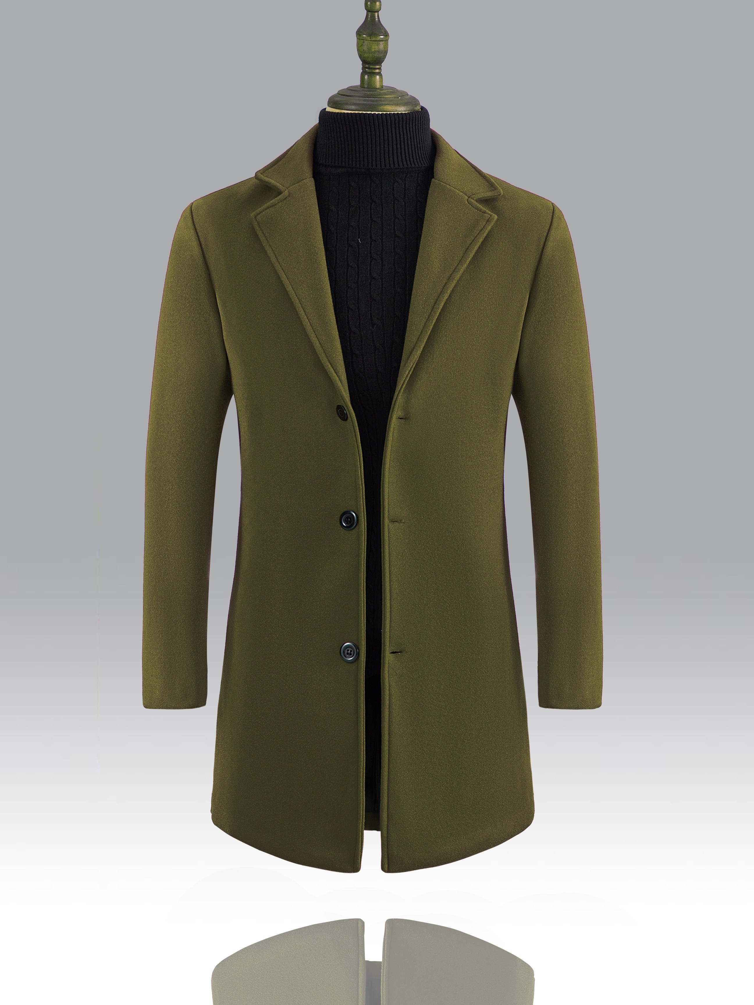 mens casual single breasted trench coat elegant mature overcoat for fall winter business details 10