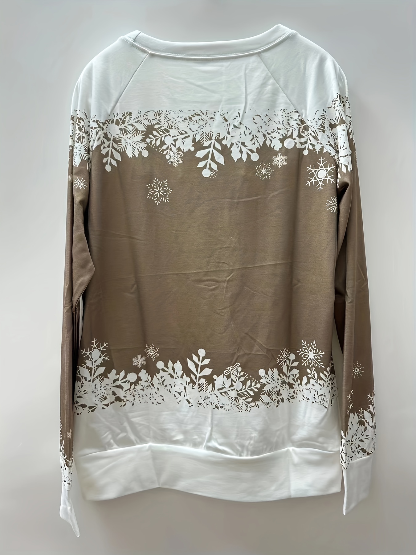 christmas snowman print sweatshirt casual long sleeve crew neck sweatshirt womens clothing details 23